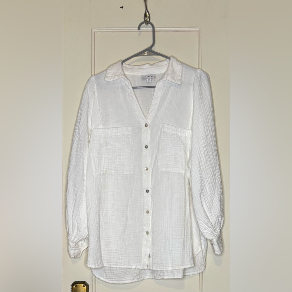 Topshop cotton casual shirt in ivory $56